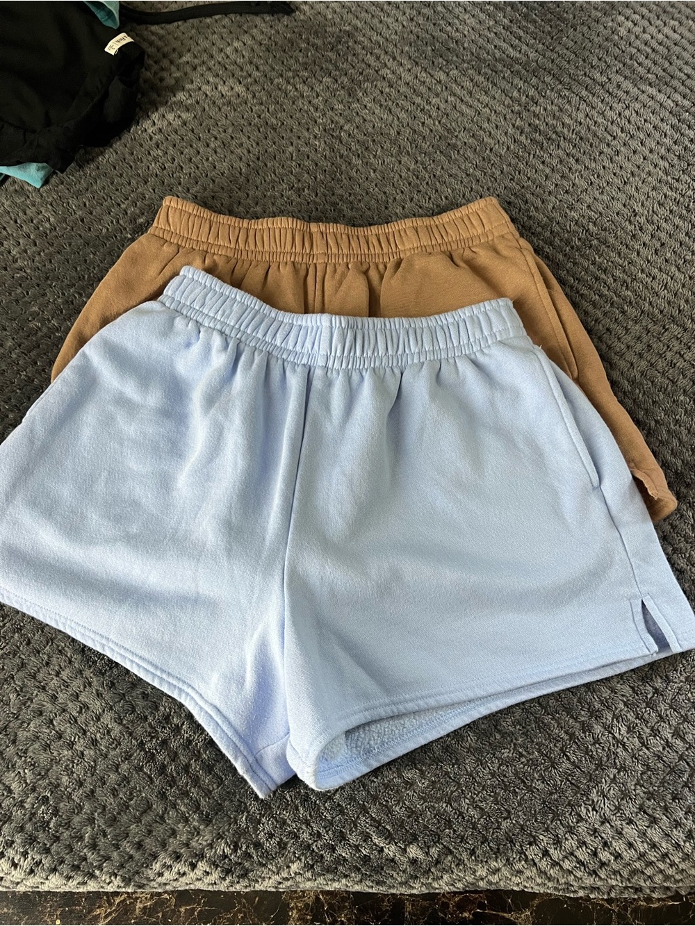 No Boundaries Light Blue and Brown Athletic Fleece Shorts Duo